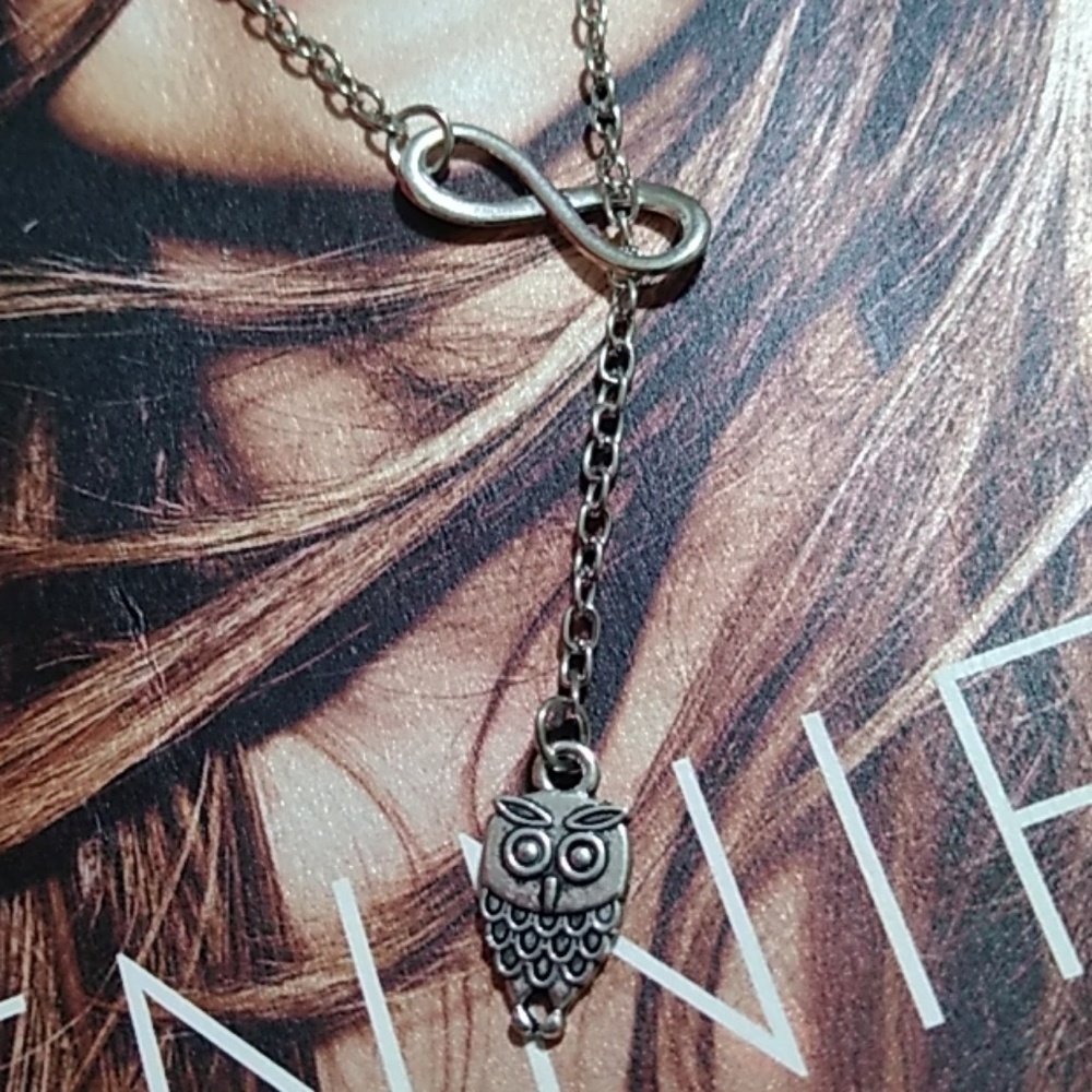🦉Just In🦉 Infinity Owl Silver Tone Necklace - Picture 2 of 4